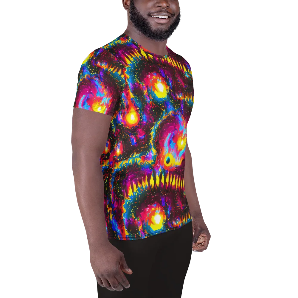 Lava Garden on Men's Athletic T-Shirt — Right