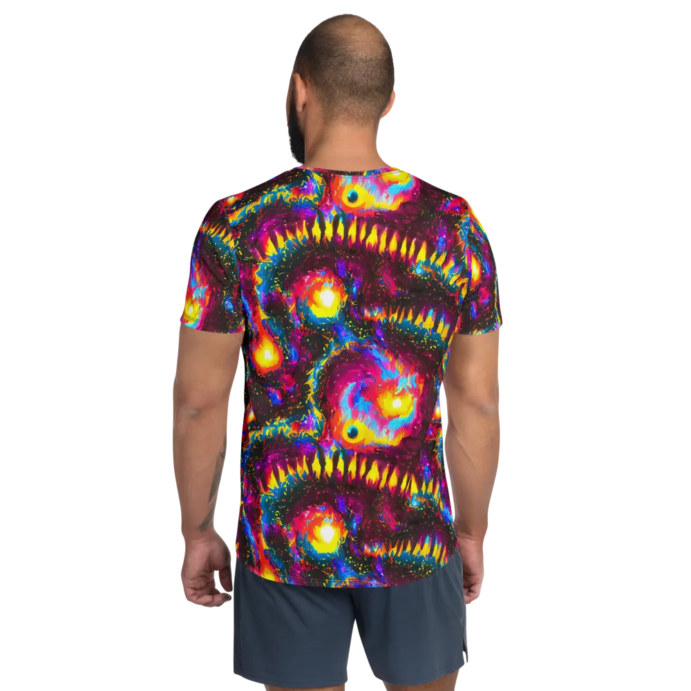 Lava Garden on Men's Athletic T-Shirt — Back