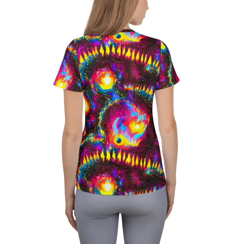 Lava Garden on Women's Athletic T-Shirt — Back
