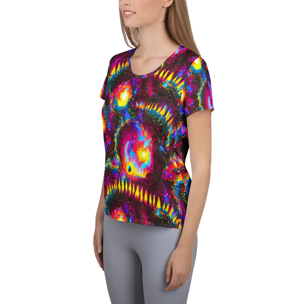 Lava Garden on Women's Athletic T-Shirt — Left