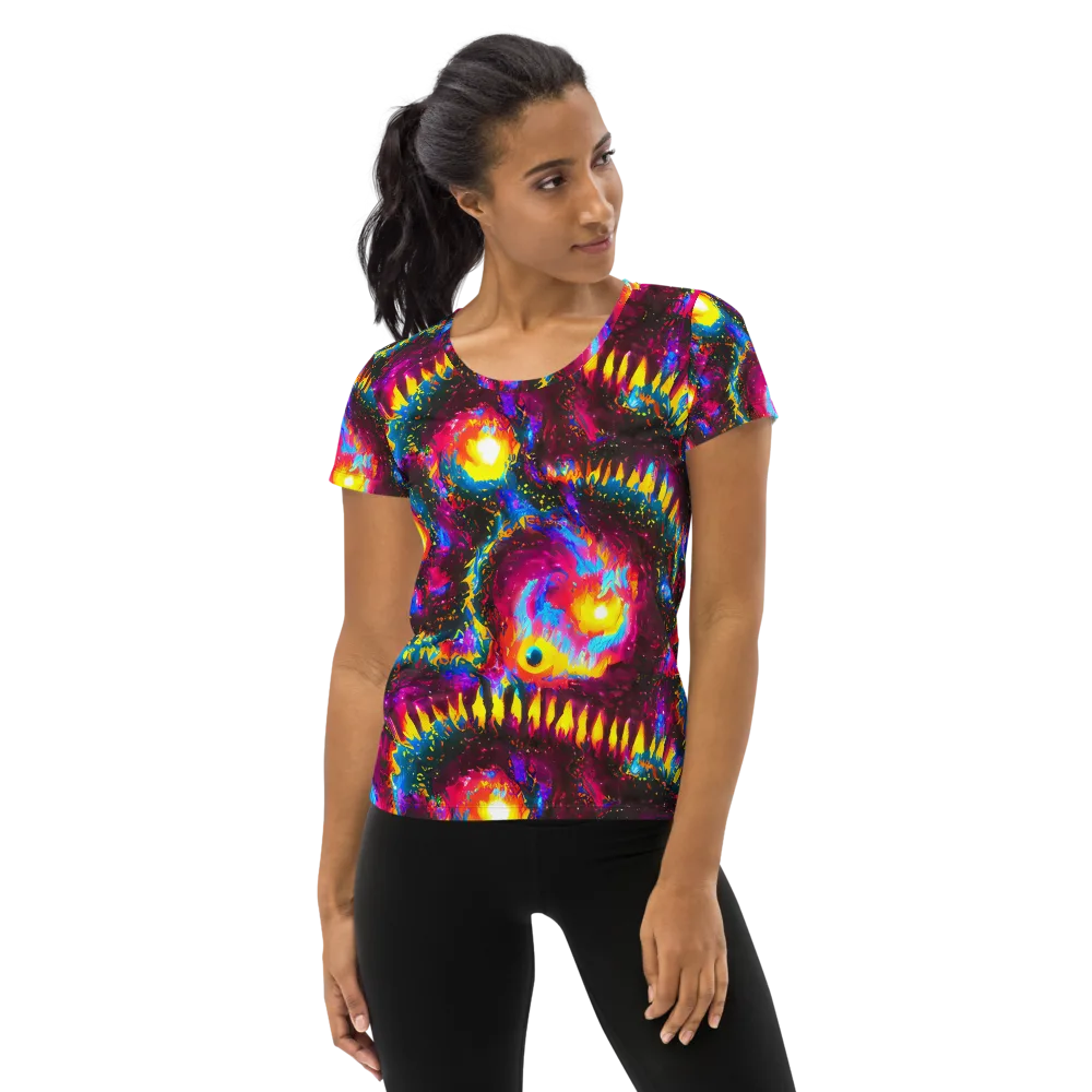 Lava Garden on Women's Athletic T-Shirt — Front