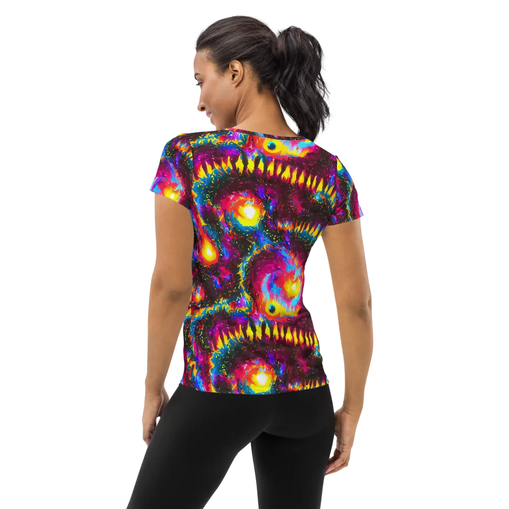 Lava Garden on Women's Athletic T-Shirt — Back