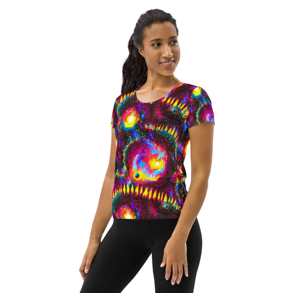 Lava Garden on Women's Athletic T-Shirt — Left