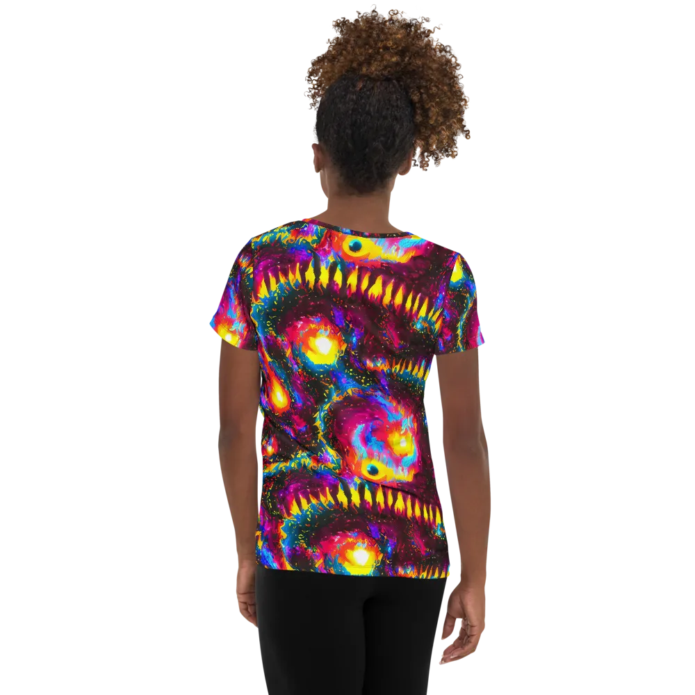 Lava Garden on Women's Athletic T-Shirt — Back
