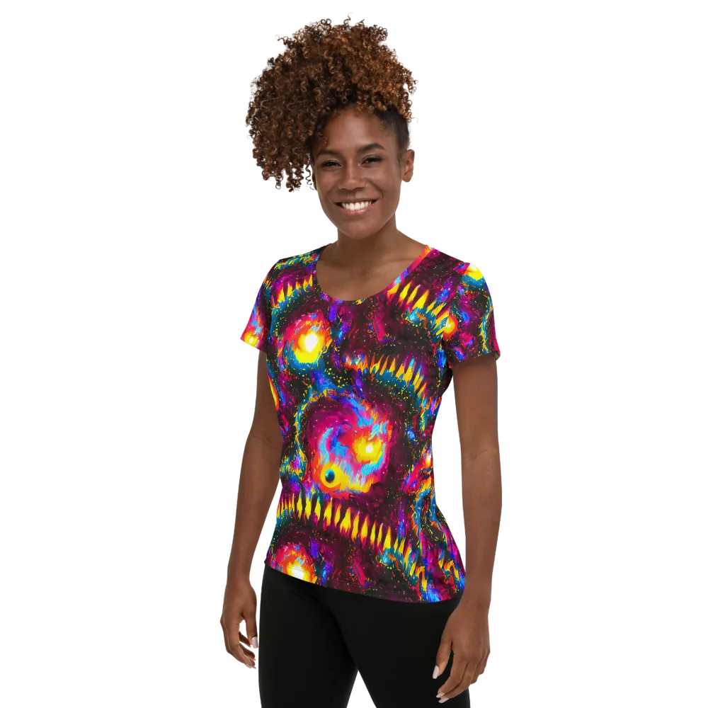 Lava Garden on Women's Athletic T-Shirt — Left