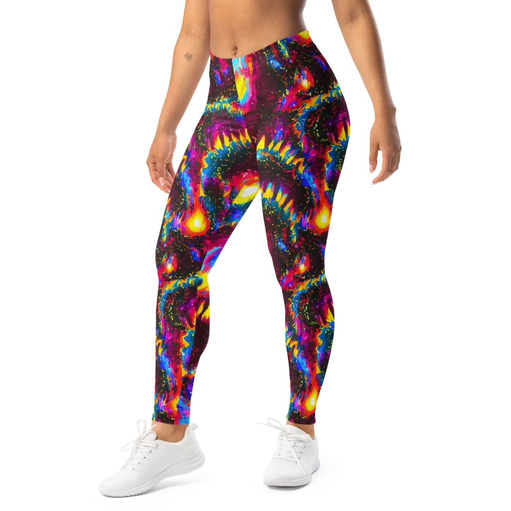 Lava Garden on Leggings — Left Front