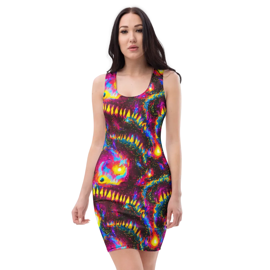 Lava Garden on Bodycon Dress — Front