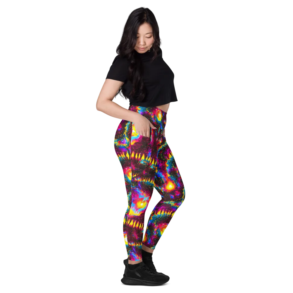 Lava Garden on Leggings with Pockets — Right