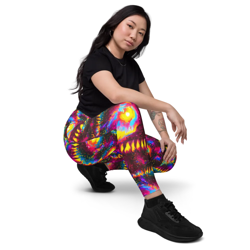 Lava Garden on Leggings with Pockets — Right Front
