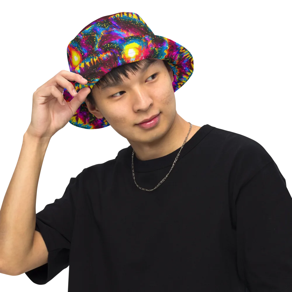Lava Garden on Reversible Bucket Hat — Front Inside