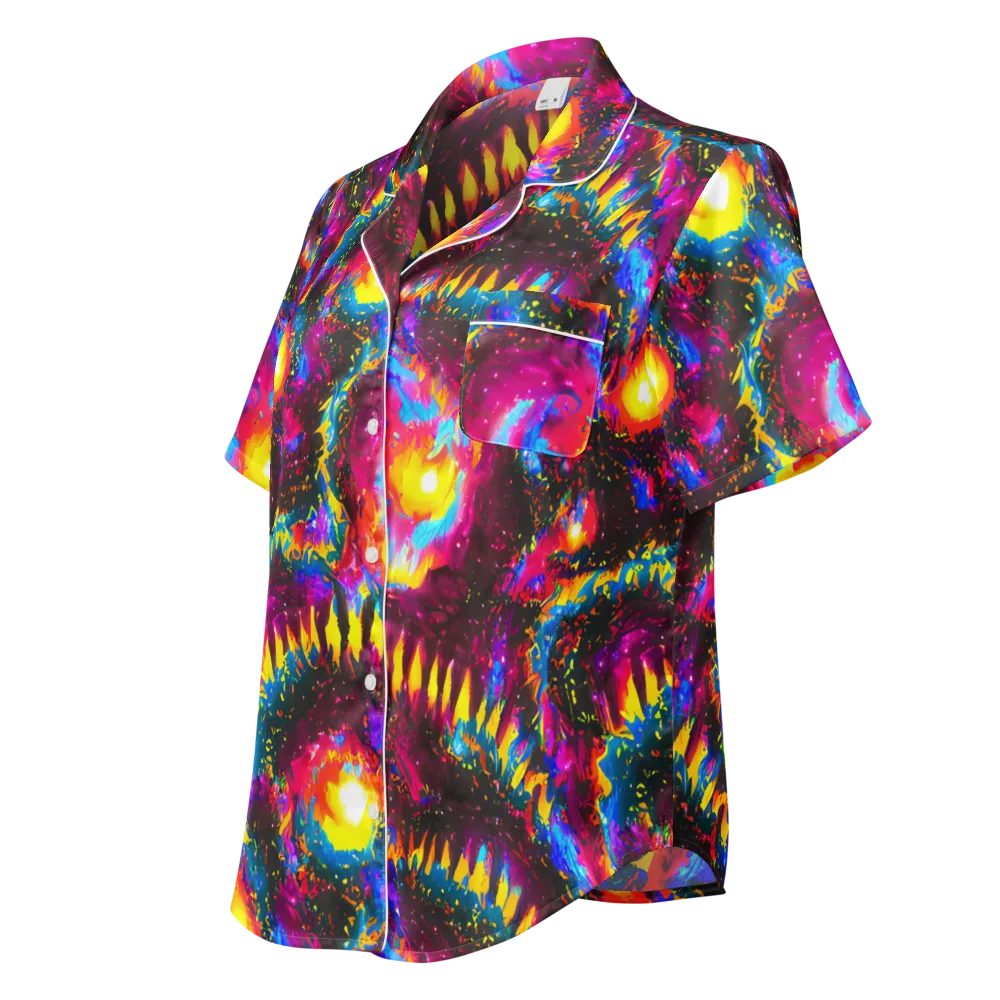 Lava Garden on Women's Short Sleeve Pajama Top — Left Front