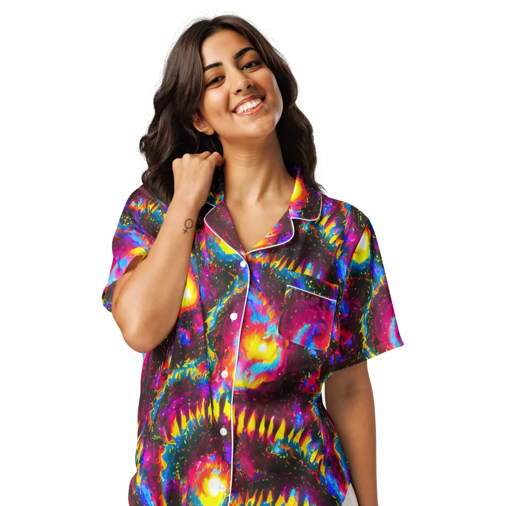 Lava Garden on Women's Short Sleeve Pajama Top — Front