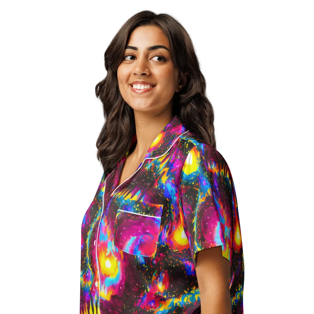 Lava Garden on Women's Short Sleeve Pajama Top — Left Front