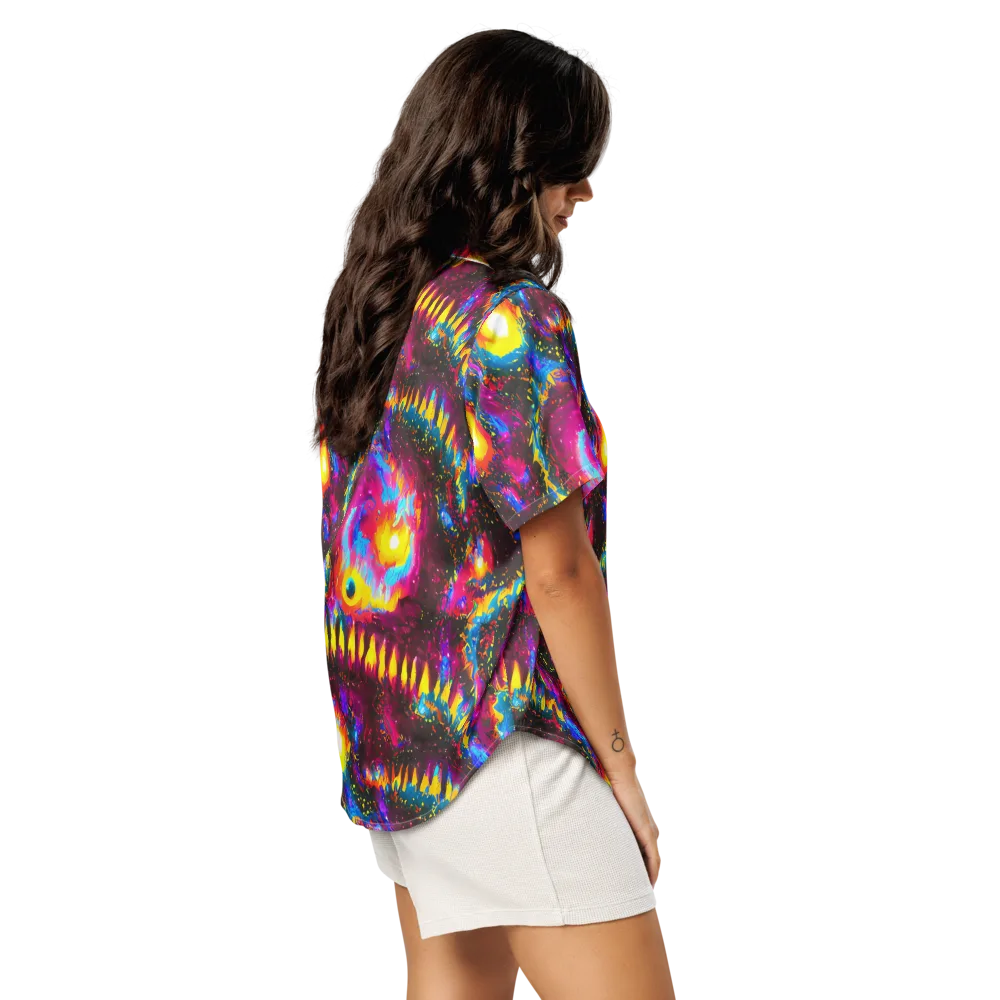 Lava Garden on Women's Short Sleeve Pajama Top — Right Back