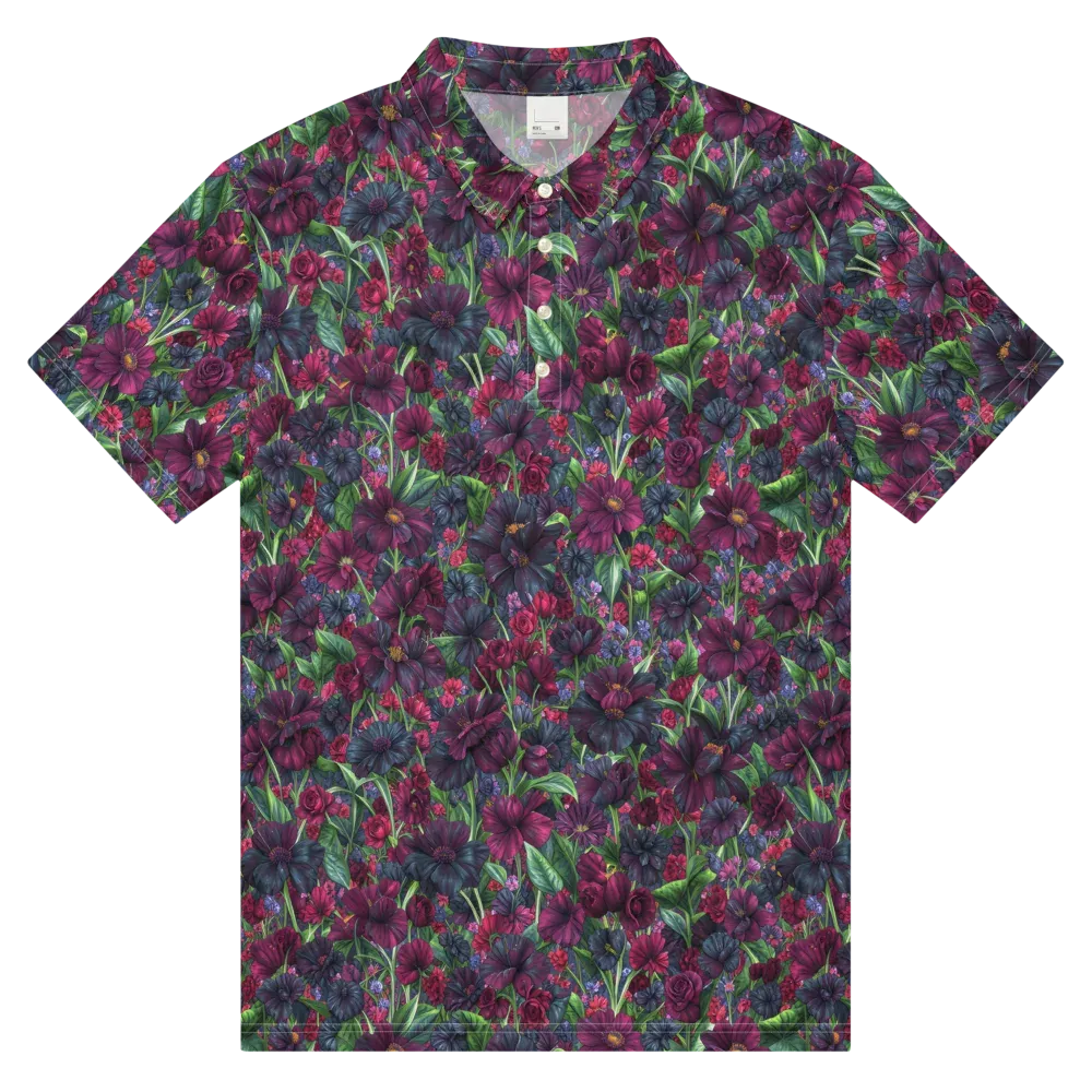 Velvet Night Garden on Men's Slim Fit Polo Shirt — Front