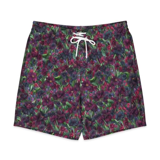 Velvet Night Garden on a Men's Board Shorts