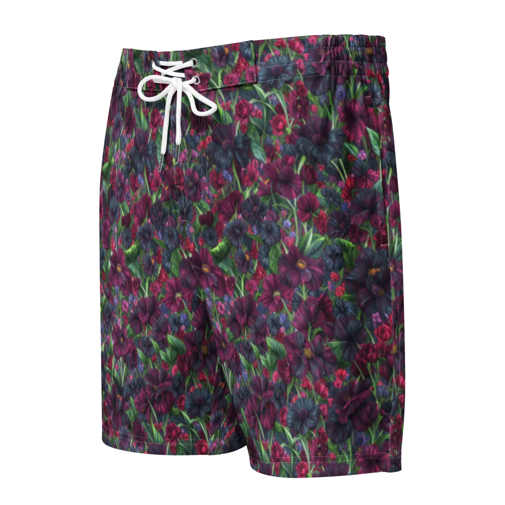 Velvet Night Garden on Men's Board Shorts — Front