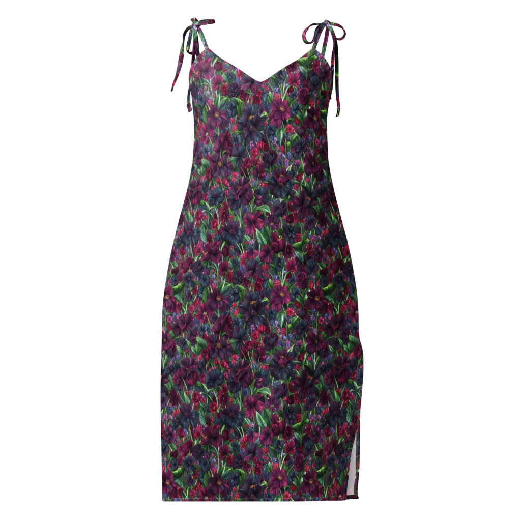 Velvet Night Garden on Slip Dress — Front