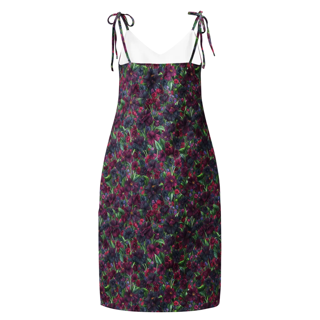 Velvet Night Garden on Slip Dress — Back