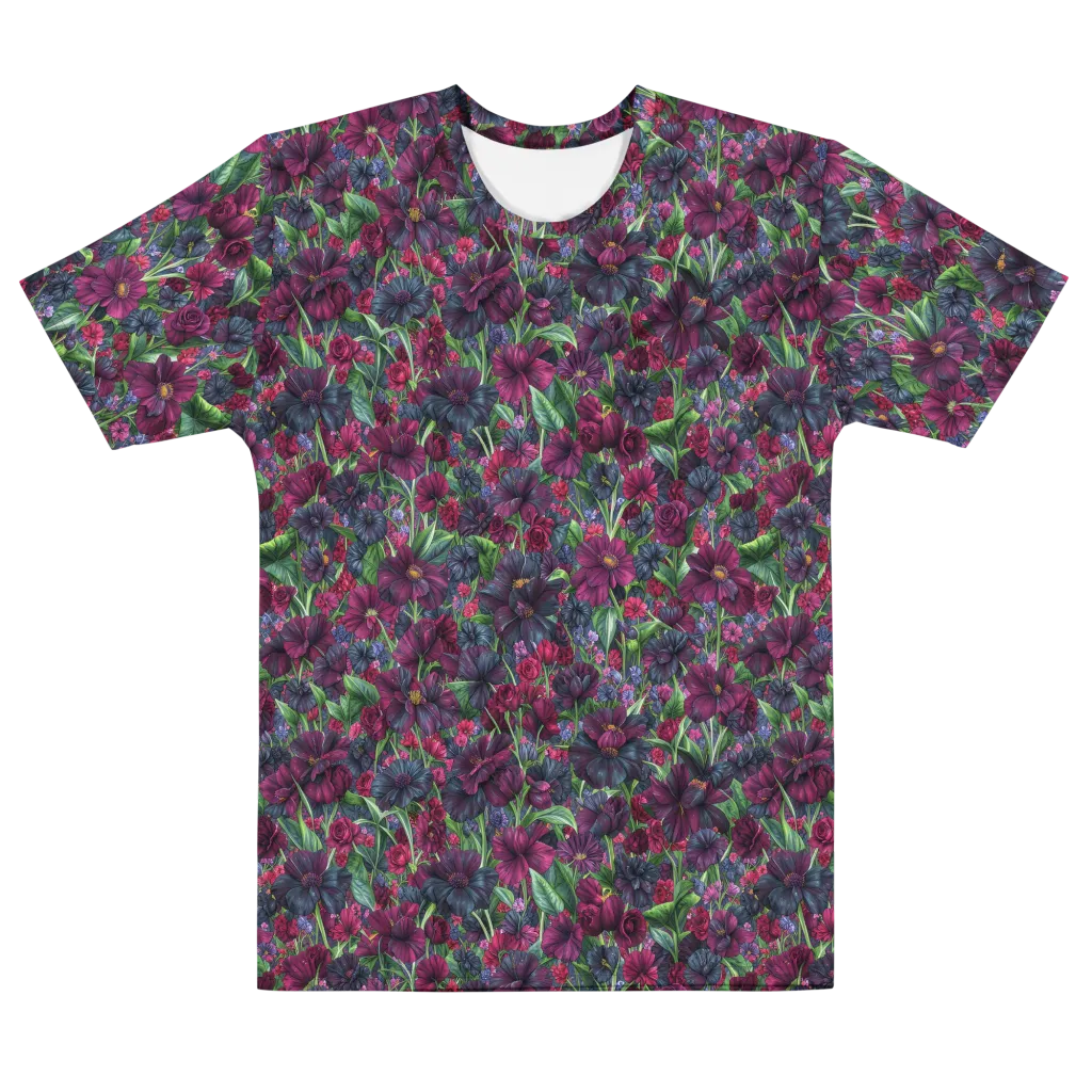 Velvet Night Garden on Men's Cotton Crew Neck T-Shirt — Front
