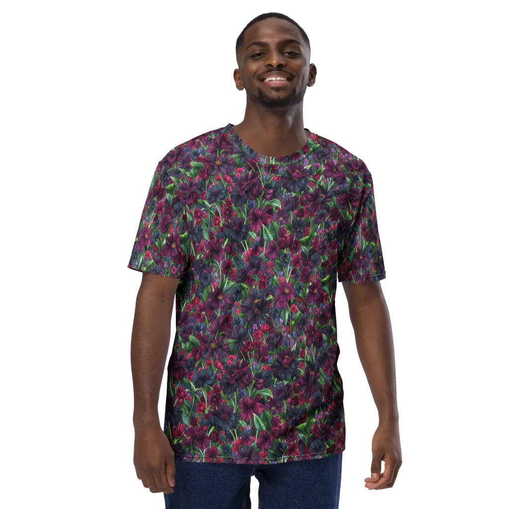 Velvet Night Garden on Men's Crew Neck T-Shirt — Front