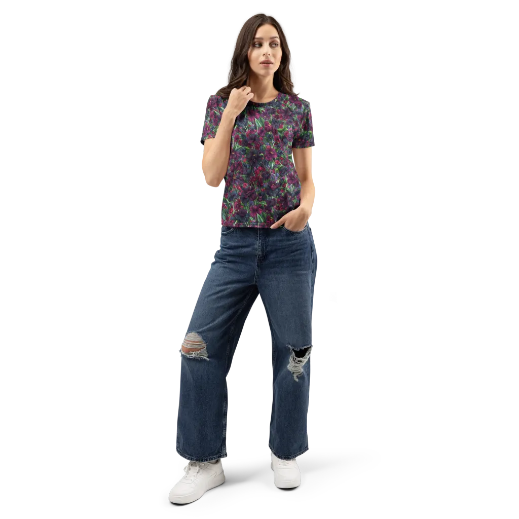 Velvet Night Garden on Women's Crew Neck T-Shirt — Front