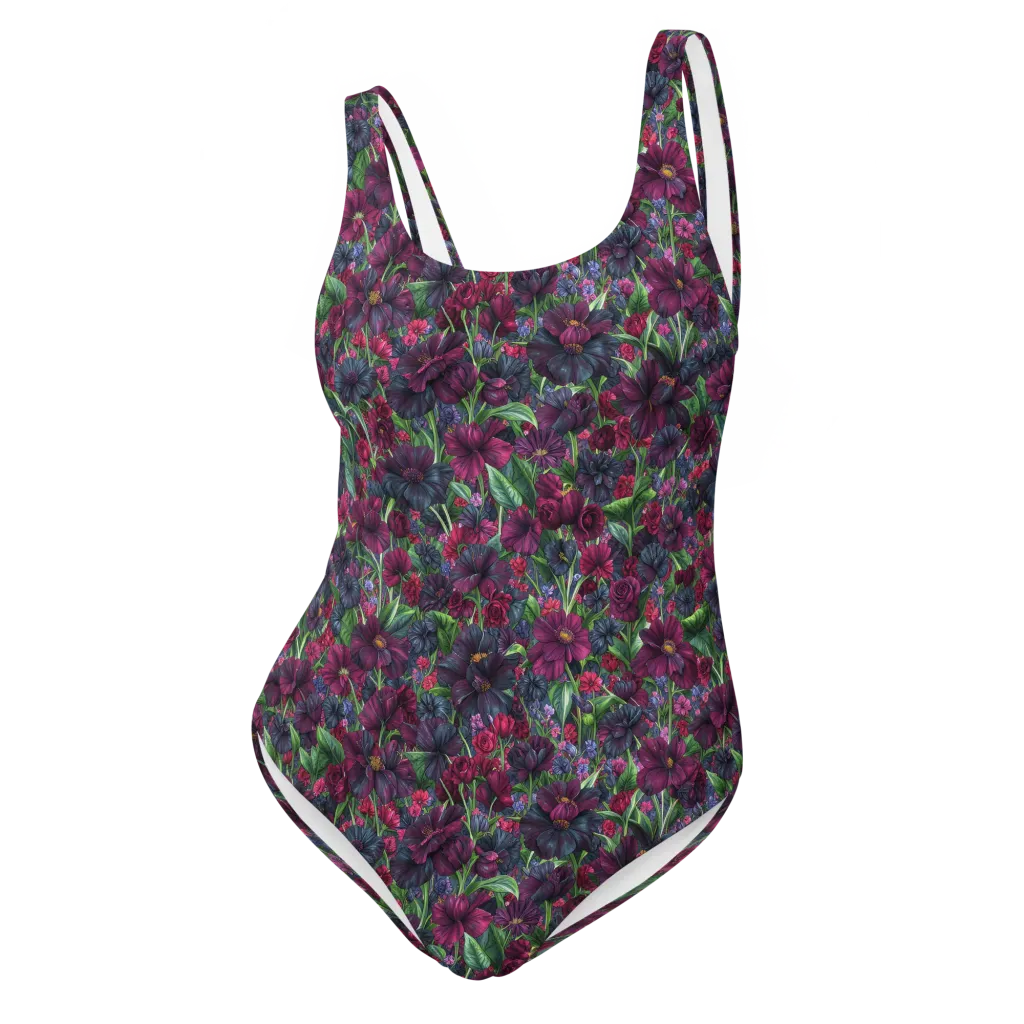 Velvet Night Garden on One-Piece Swimsuit — Front