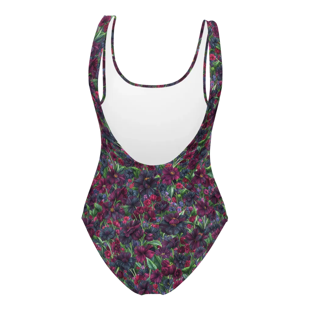 Velvet Night Garden on One-Piece Swimsuit — Back