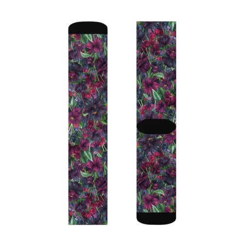 Velvet Night Garden on a Socks