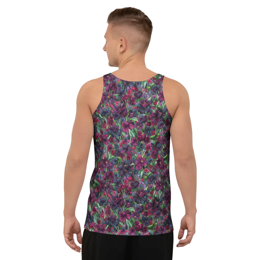 Velvet Night Garden on Men's Tank Top — Back