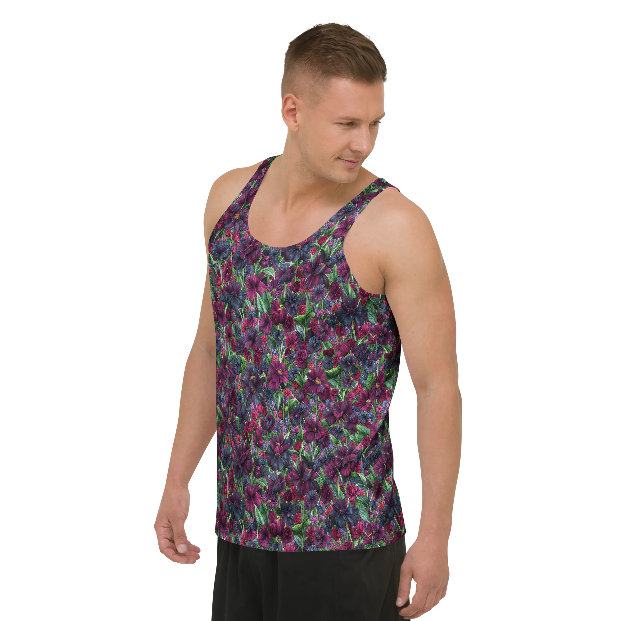 Velvet Night Garden on Men's Tank Top — Left Front