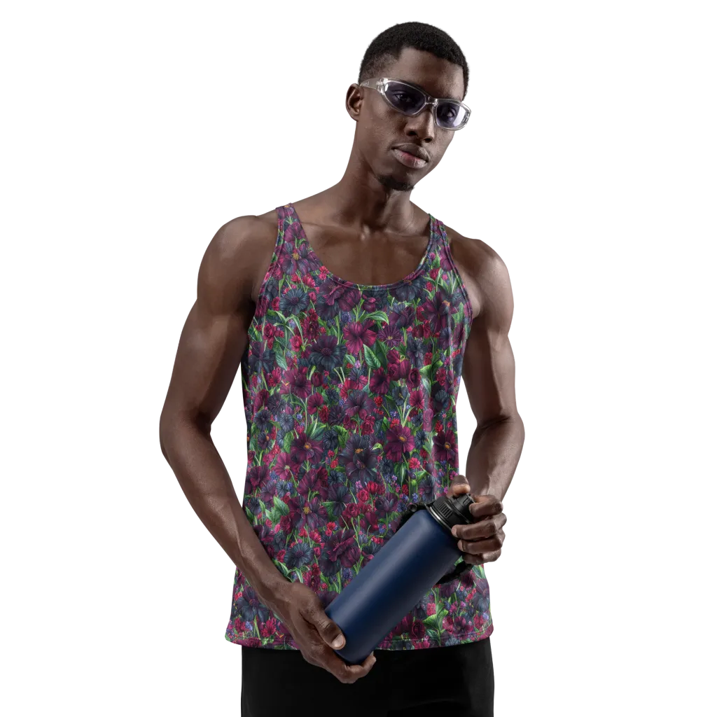 Velvet Night Garden on Men's Tank Top — Front