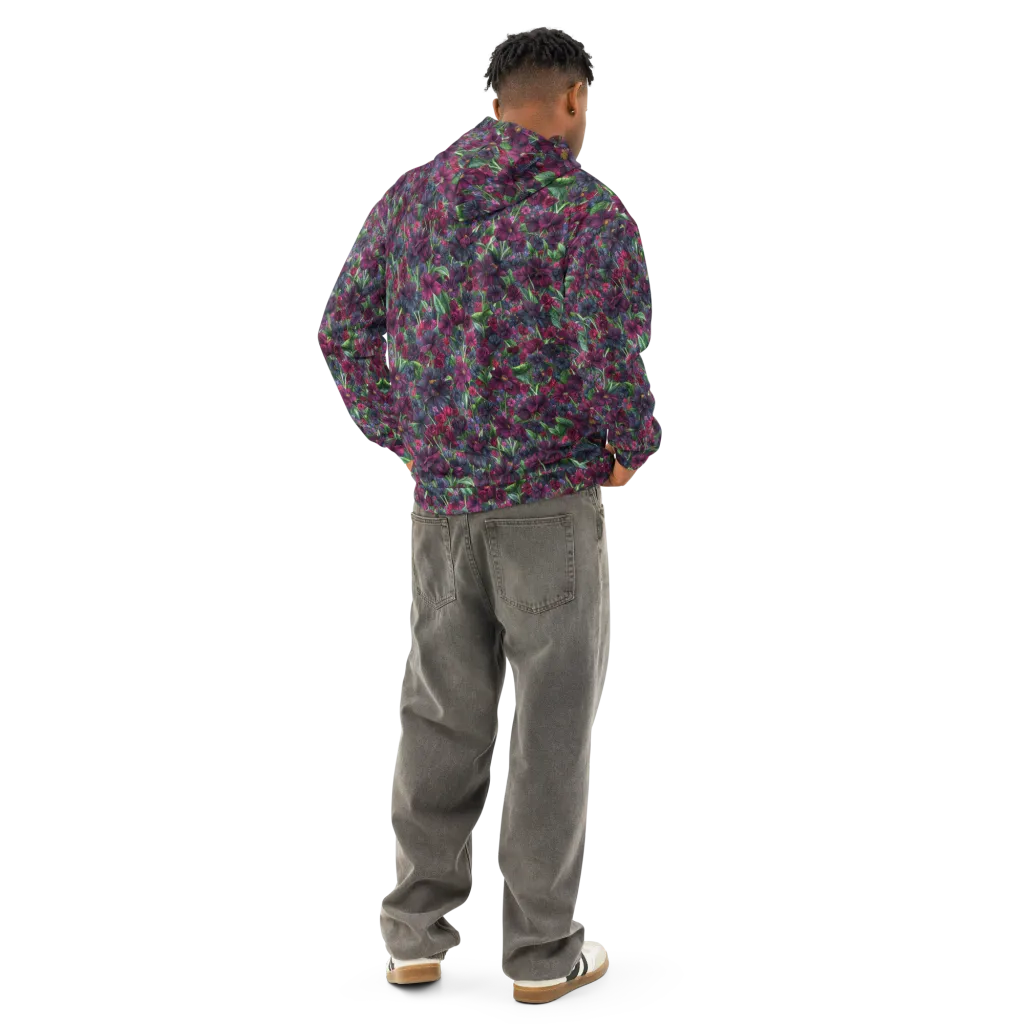 Velvet Night Garden on Cotton Hoodie — Back