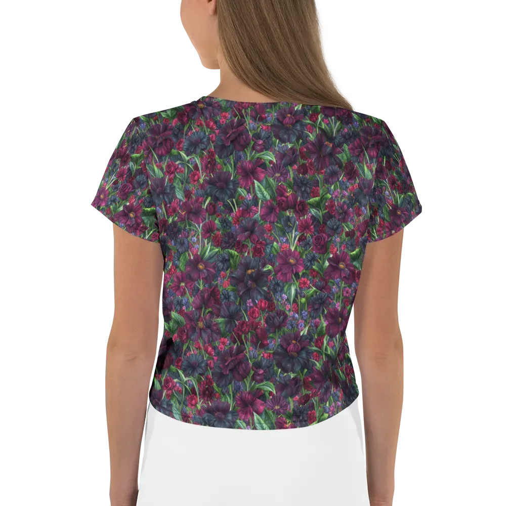 Velvet Night Garden on Crop Tee — Back