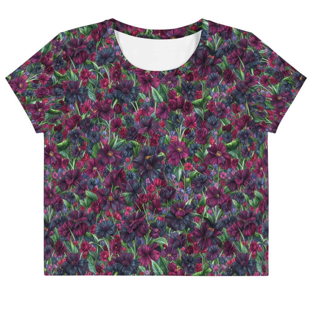 Velvet Night Garden on Crop Tee — Front