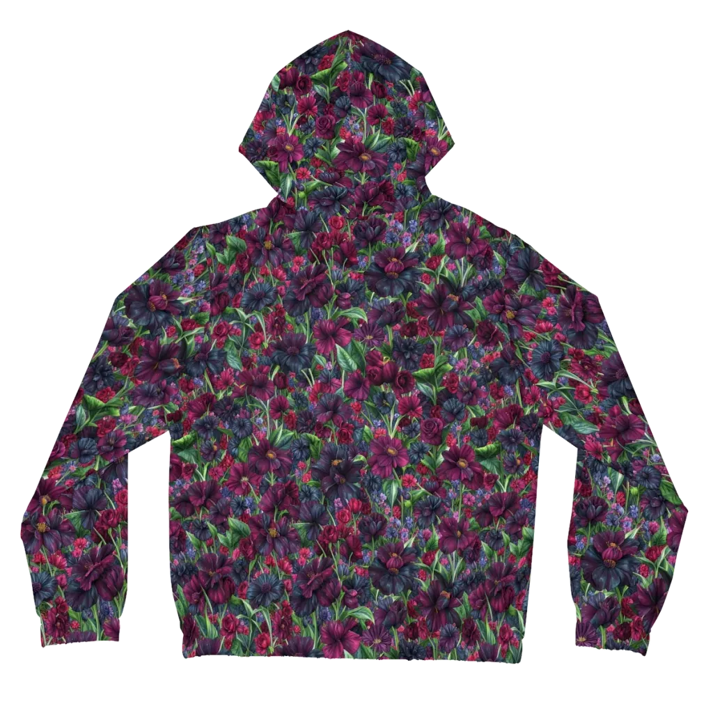 Velvet Night Garden on Women's Full-Zip Hoodie — Back
