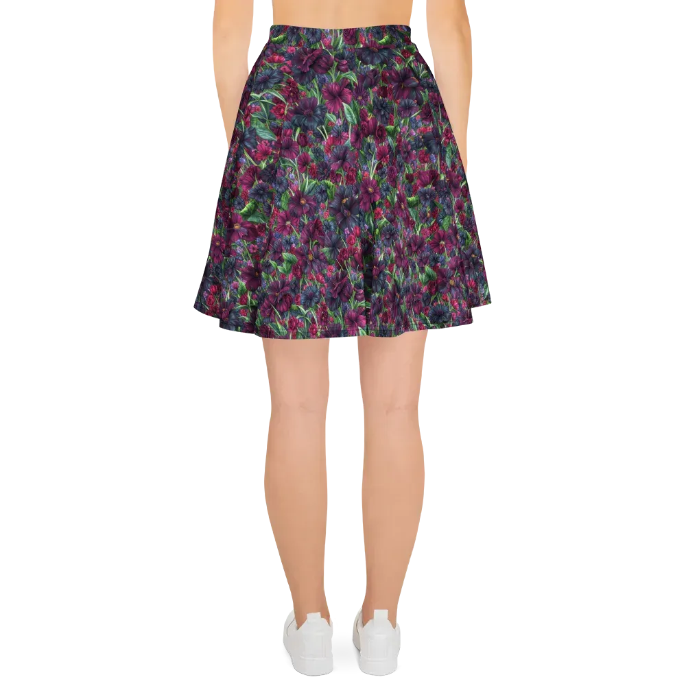 Velvet Night Garden on Skater Skirt — Back
