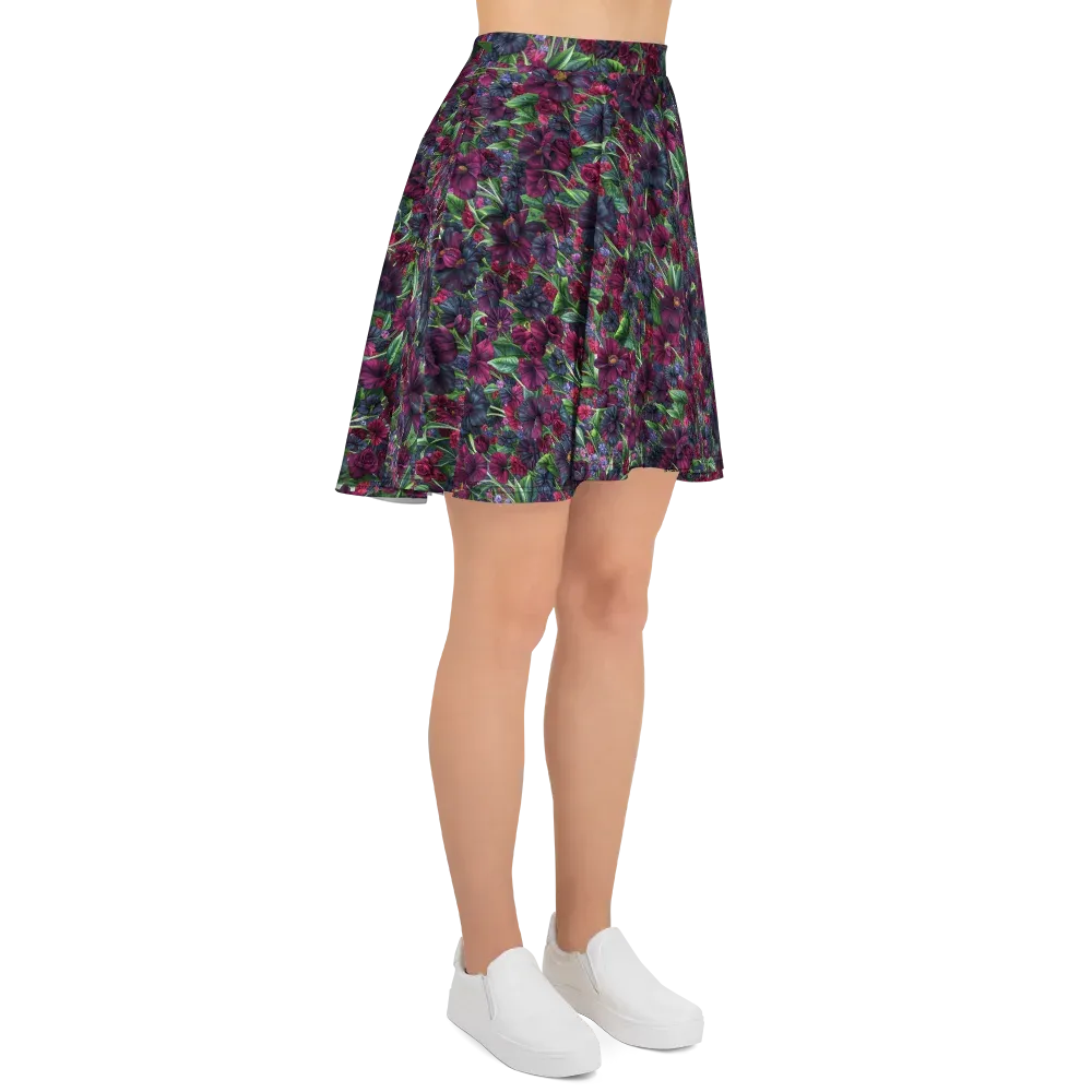 Velvet Night Garden on Skater Skirt — Right