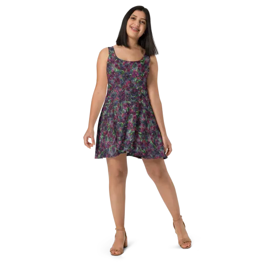 Velvet Night Garden on a Skater Dress