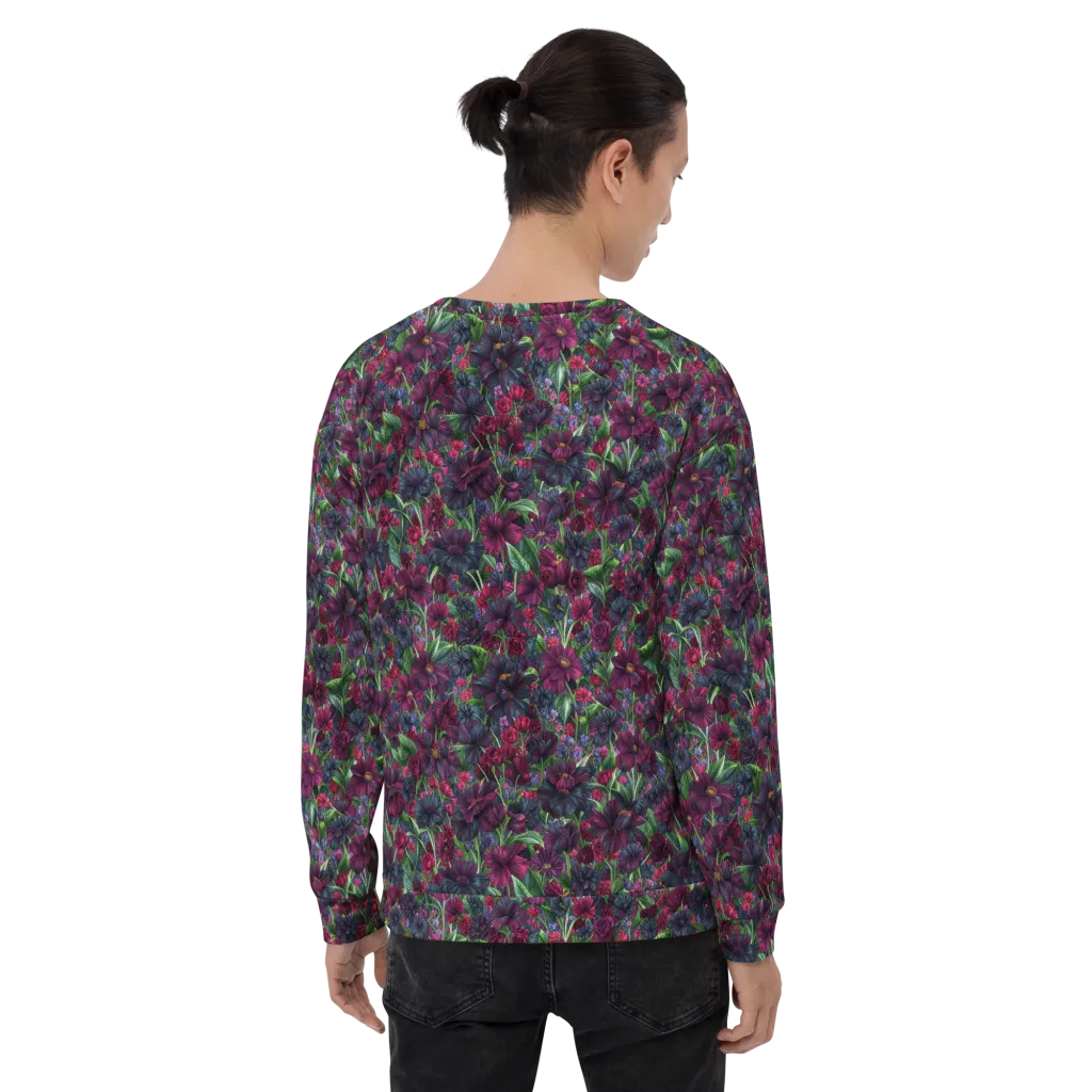 Velvet Night Garden on Sweatshirt — Back