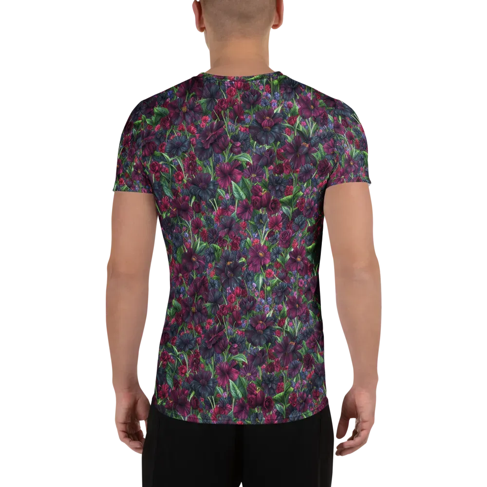 Velvet Night Garden on Men's Athletic T-Shirt — Back