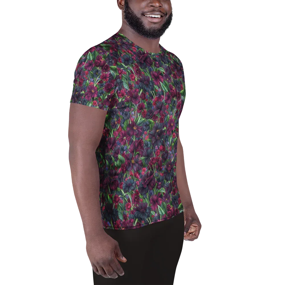 Velvet Night Garden on Men's Athletic T-Shirt — Right
