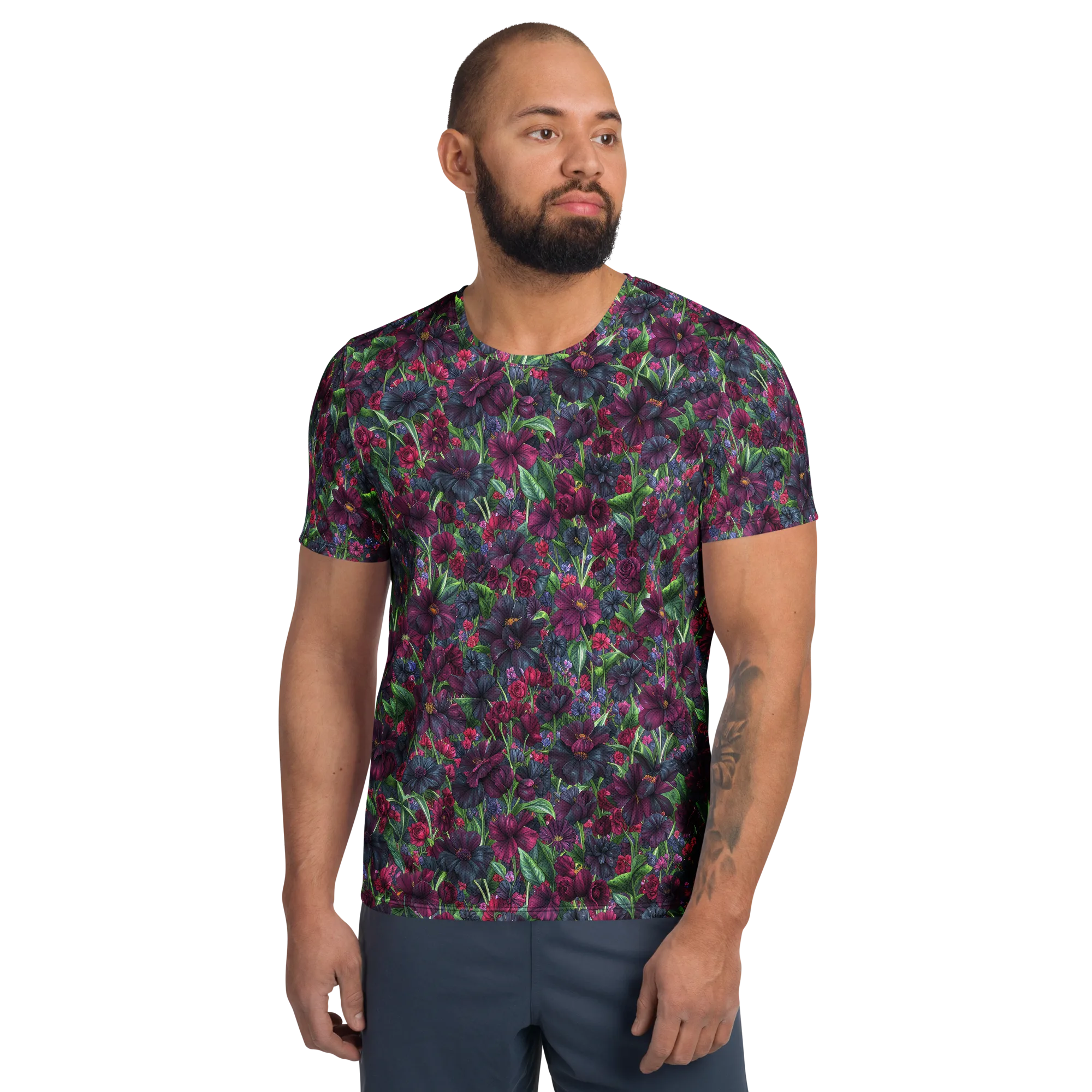 Velvet Night Garden on Men's Athletic T-Shirt — Front