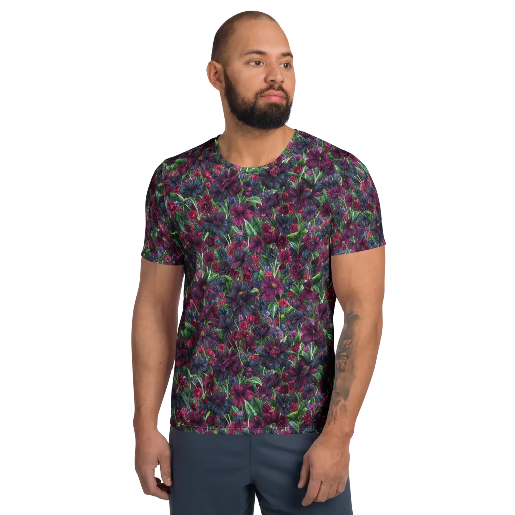 Velvet Night Garden on Men's Athletic T-Shirt — Front