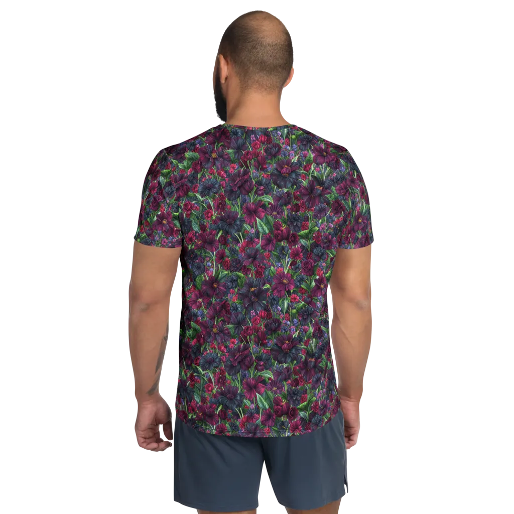 Velvet Night Garden on Men's Athletic T-Shirt — Back