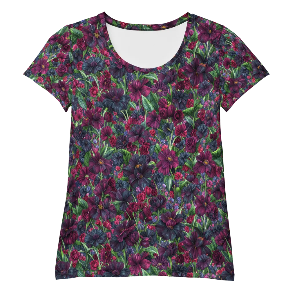 Velvet Night Garden on Women's Athletic T-Shirt — Front