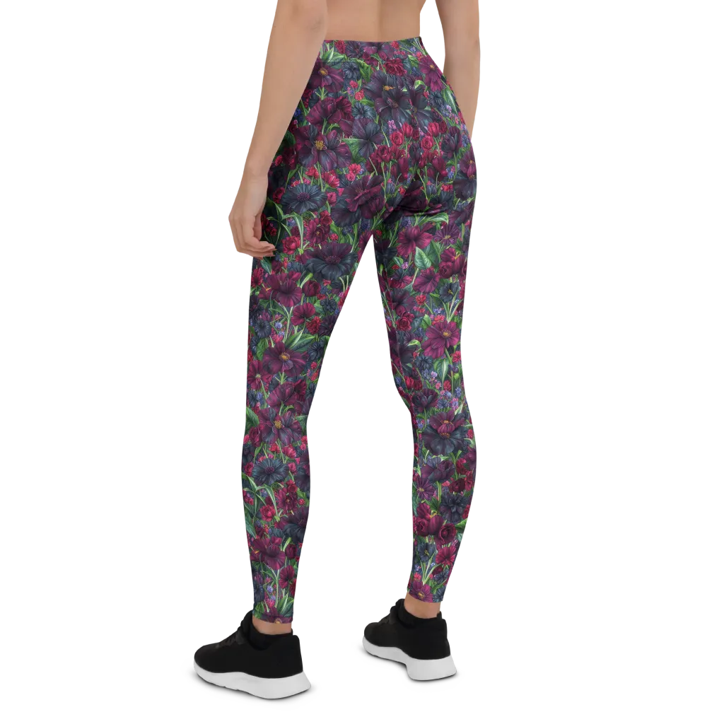 Velvet Night Garden on Leggings — Back