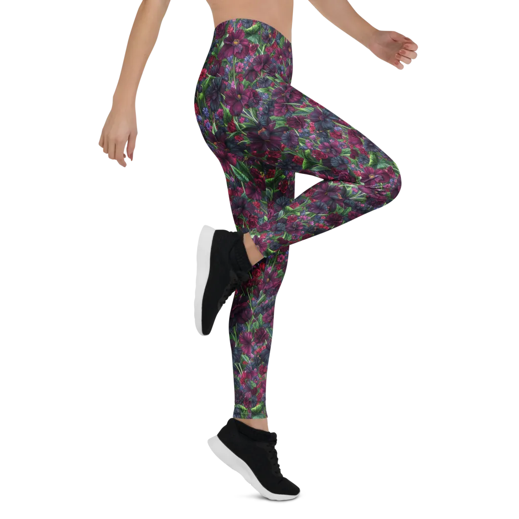 Velvet Night Garden on Leggings — Right