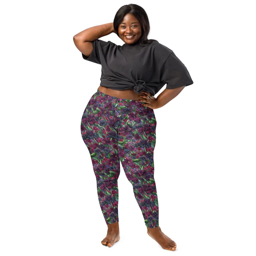 Velvet Night Garden on Leggings — Front