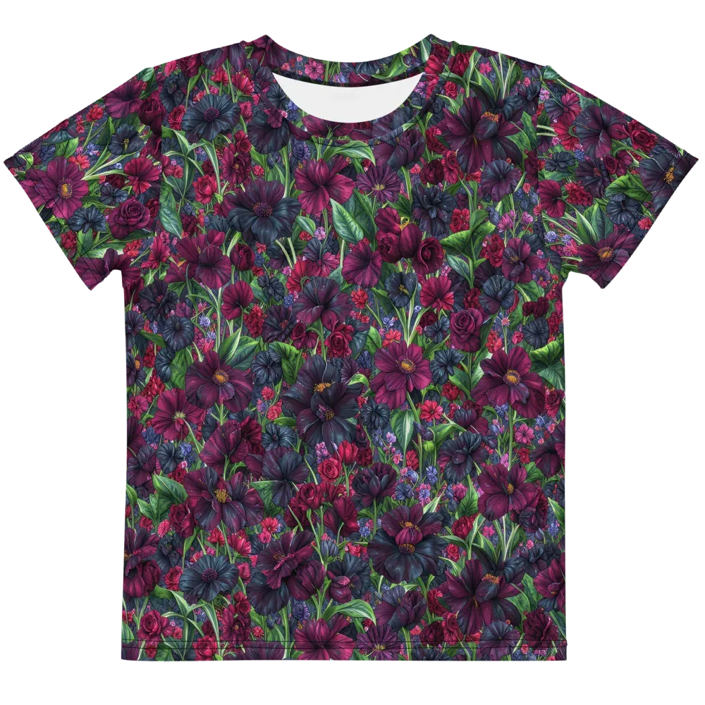 Velvet Night Garden on Kids Crew Neck T-Shirt — Front